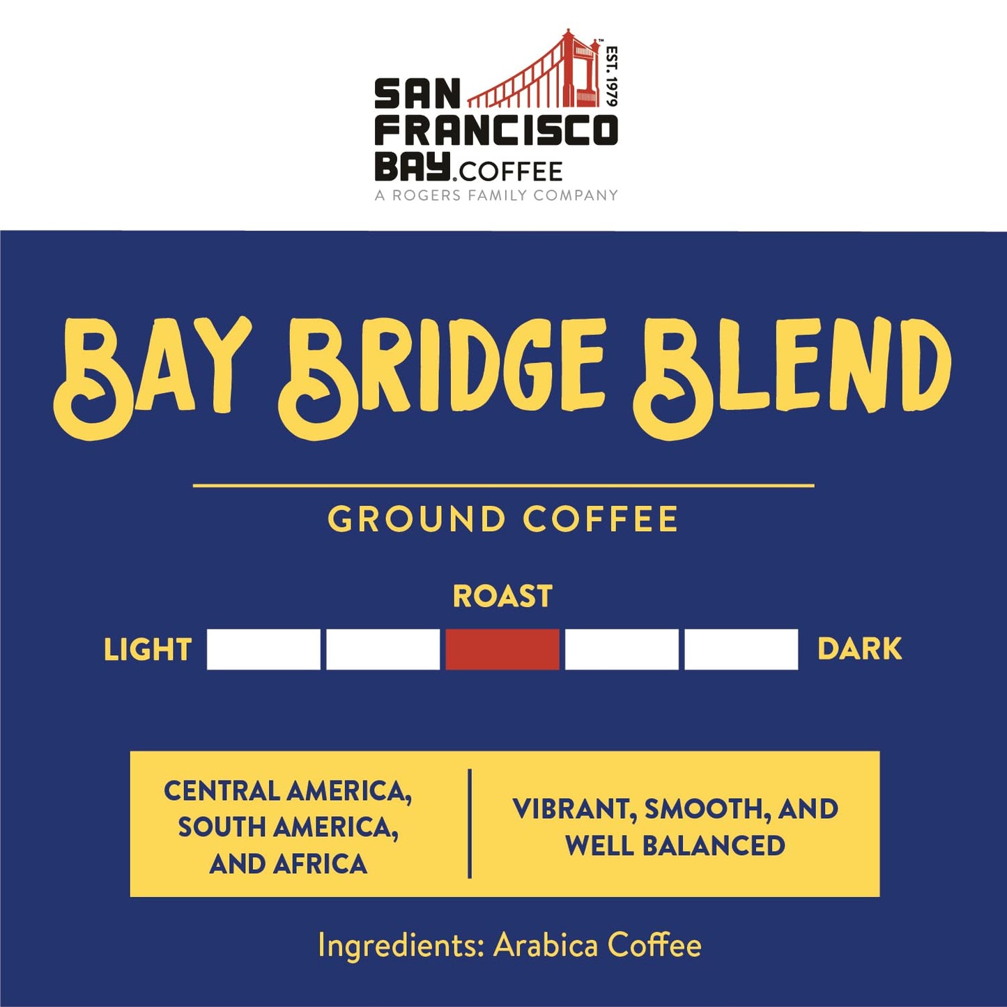 San Francisco Bay Ground Coffee – Bay Bridge Blend (28oz Bag), Medium Roast