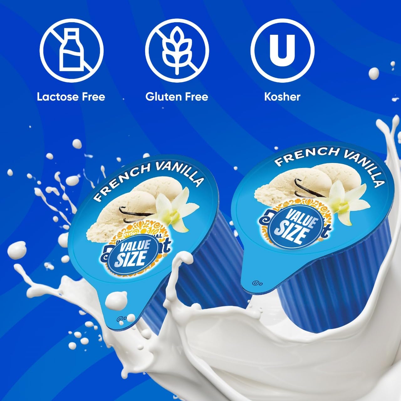 Generic French Vanilla Coffee Creamer Singles, 192 Creamer Singles Included Great for Offices, Restaurants, Coffee, Bar, Gift and Homes, Plus Spoon Perfect for Mixing