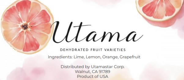 Utama Dehydrated Citrus - 50+ Piece Dried Lemon/Lime/Orange/Grapefruit - Cocktail/Food Garnishing - Citrus Potpourri - Mixed Dried Fruit Box