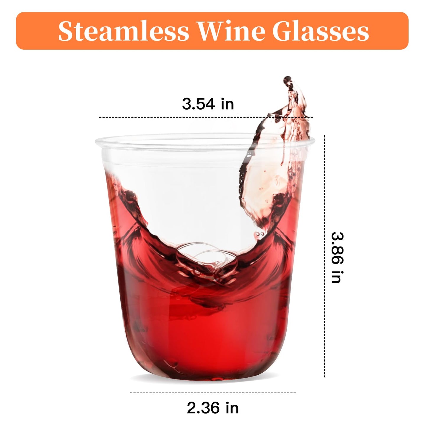 WELLIFE 12 oz Clear Plastic Cups, 100 Pcs Disposable Wine Glasses Stemless Cocktail Punch Cups for Cold Drinking Party Supplies, Easter, Father's Day