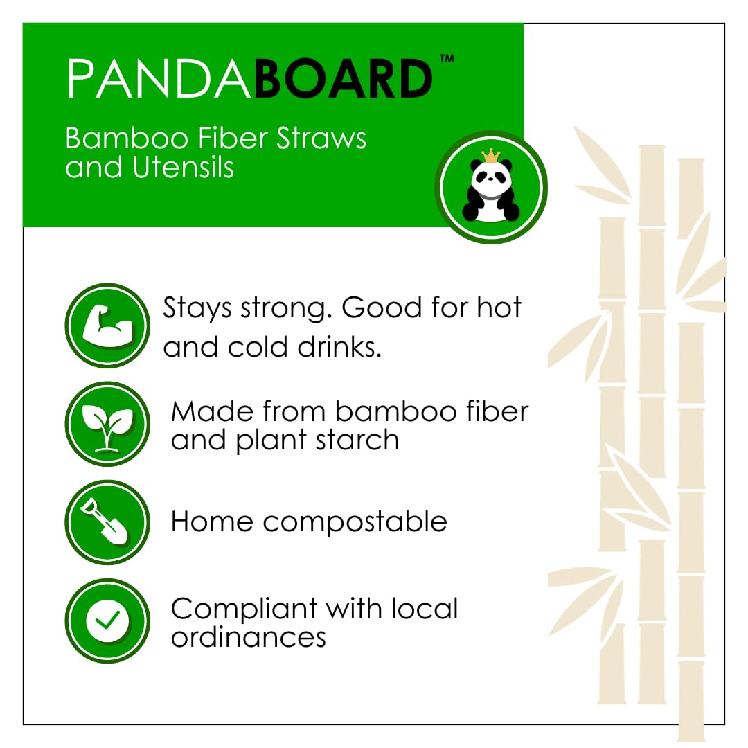 Pandaboard™ Compostable Bamboo Cocktail Straws/Stirrers (Short) - Unwrapped - bag of 250