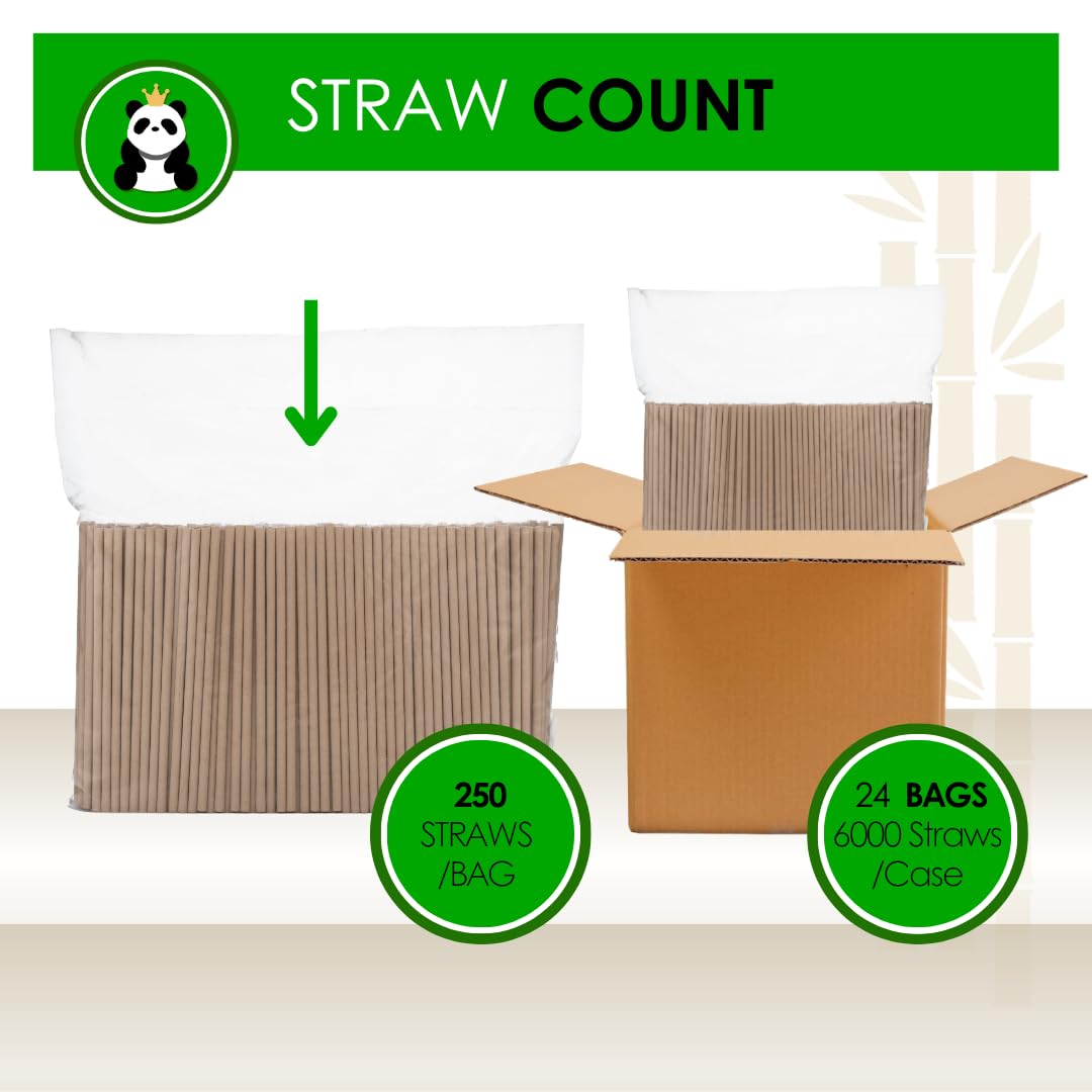 Pandaboard™ Compostable Bamboo Cocktail Straws/Stirrers (Short) - Unwrapped - bag of 250