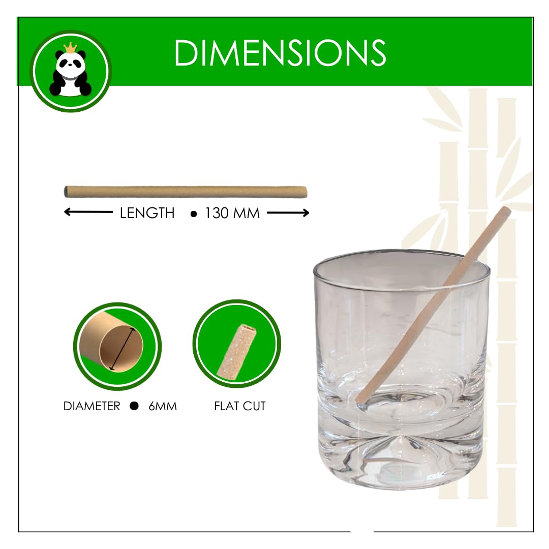 Pandaboard™ Compostable Bamboo Cocktail Straws/Stirrers (Short) - Unwrapped - bag of 250