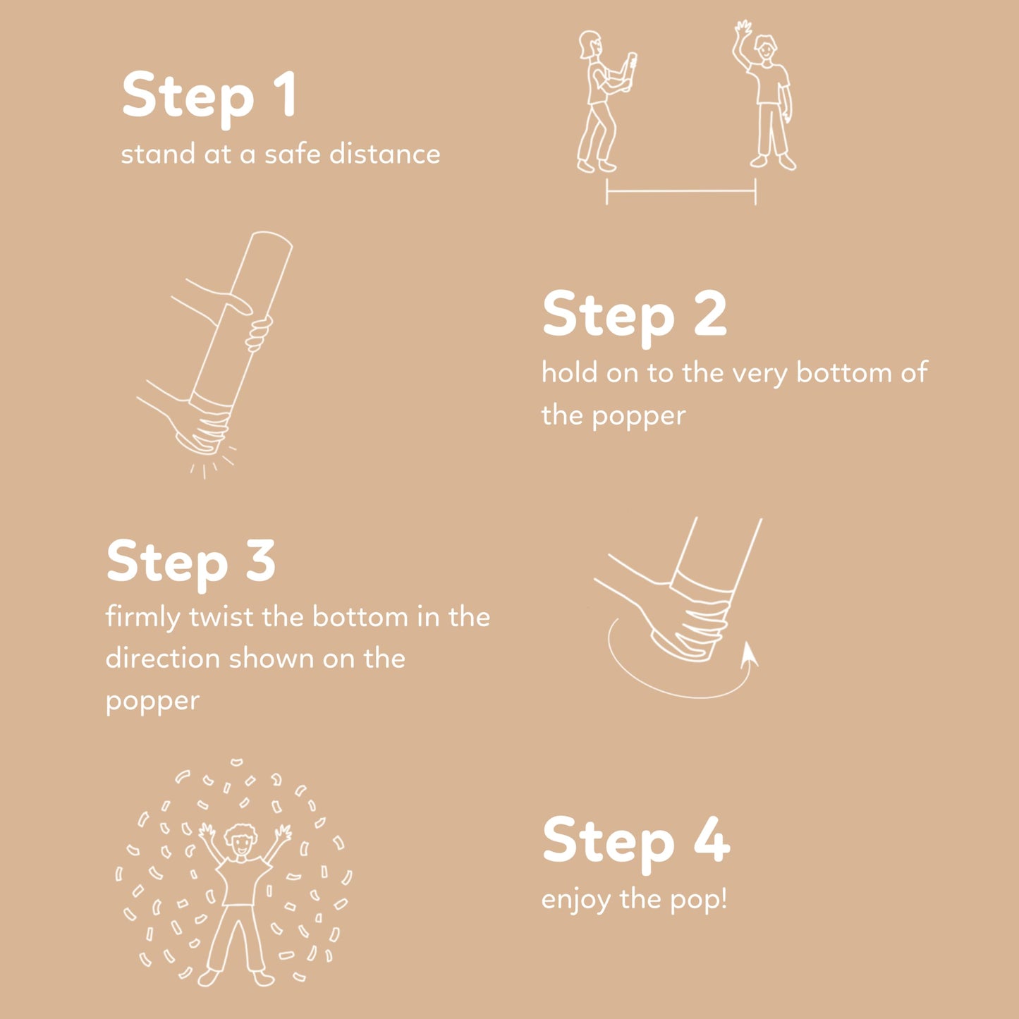 White Biodegradable Heart Confetti Poppers Confetti Cannon | 6 Pack | Party Poppers Decoration for Valentine's Day, Wedding, Bridal Shower | Wedding Supplies Party Favors | 12 in | TUR Party Supplies