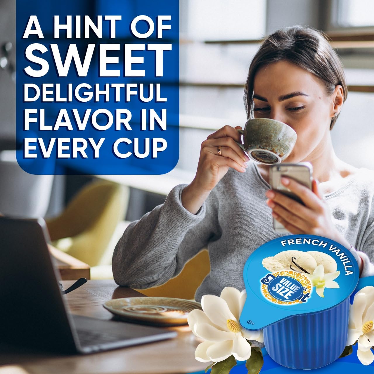 Generic French Vanilla Coffee Creamer Singles, 192 Creamer Singles Included Great for Offices, Restaurants, Coffee, Bar, Gift and Homes, Plus Spoon Perfect for Mixing