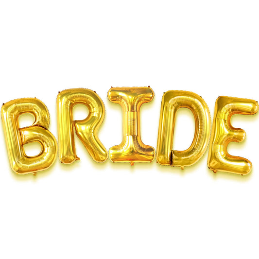 KatchOn, Giant Gold Bride Balloons - 40 Inch | Bachelorette Party Decorations | Gold Bride Sign for Bridal Shower Decorations | Bridal Shower Balloons | Bachelorette Balloon