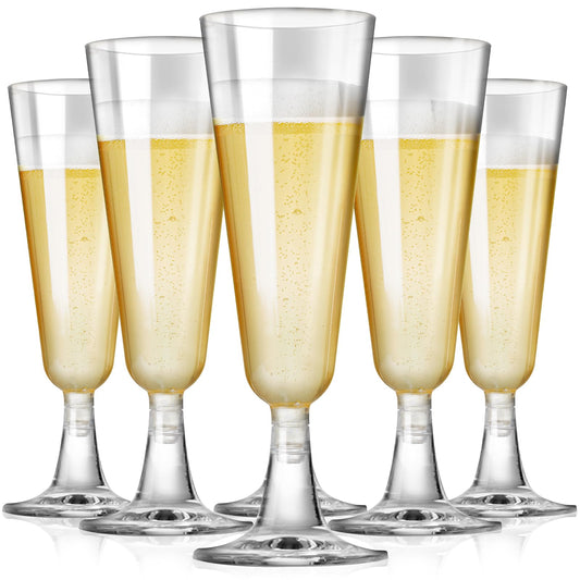 SUREHOME Plastic Champagne Flutes Plastic Champagne Glasses Disposable Mimosa Glasses Bulk 100 Pack Clear Wedding Toasting Cups Unbreakable Crystal Stemware for Bar Baby Shower Birthday Party Supplies