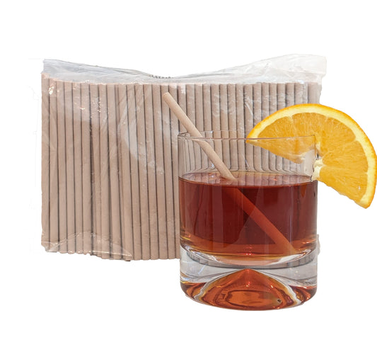 Pandaboard™ Compostable Bamboo Cocktail Straws/Stirrers (Short) - Unwrapped - bag of 250