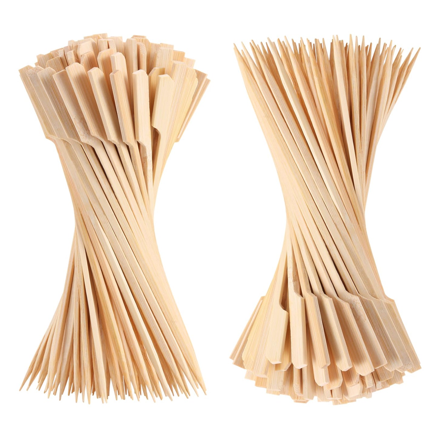 200 PCS Bamboo Skewers for Appetizers, 4.7 Inch Toothpicks, Cocktail Picks for Drinks, Fruit Kababs, Sausage, Barbecue Snacks, Natural Wooden Paddle Skewer Mini Food Sticks, Charcuterie Accessories