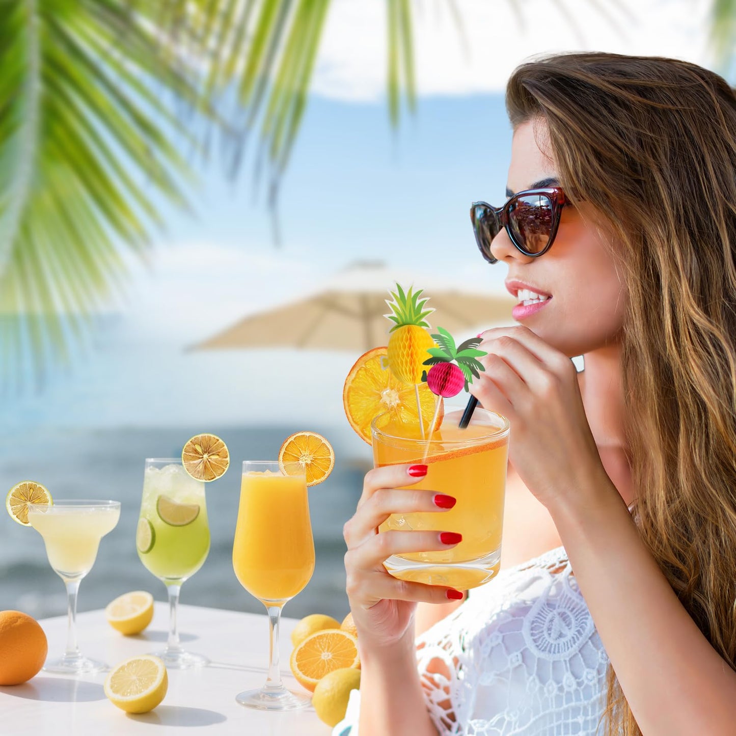 3-Pack Dehydrated ORANGE,LEMON & LIME,9oz total,Premium Craft Cocktail Garnish With10 Pcs Drink Umbrellas Picks And 1 Fruit Clips,for Tea, Beverages, and More Craft Cocktail Home Mixologist,Bartender Garnishes Dried Fruit