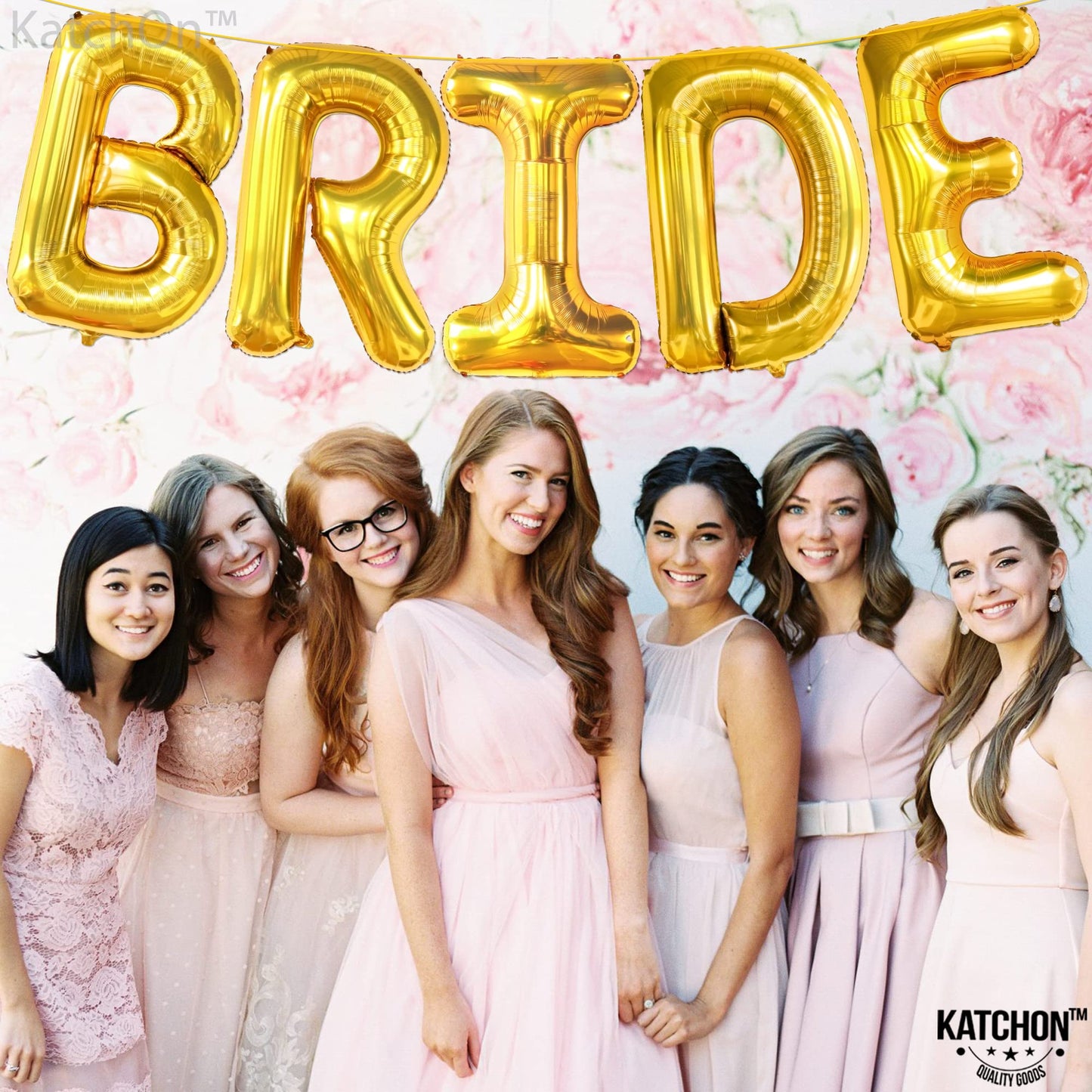 KatchOn, Giant Gold Bride Balloons - 40 Inch | Bachelorette Party Decorations | Gold Bride Sign for Bridal Shower Decorations | Bridal Shower Balloons | Bachelorette Balloon