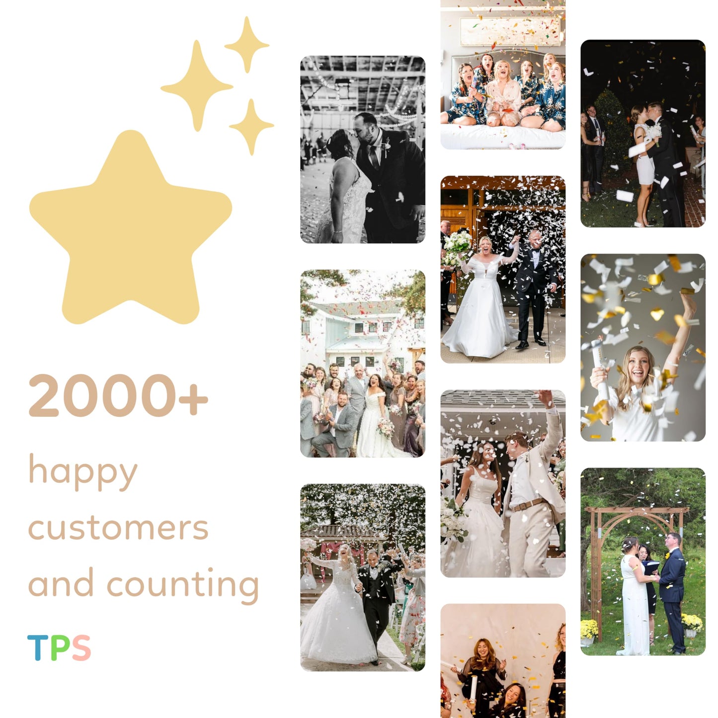 White Biodegradable Heart Confetti Poppers Confetti Cannon | 6 Pack | Party Poppers Decoration for Valentine's Day, Wedding, Bridal Shower | Wedding Supplies Party Favors | 12 in | TUR Party Supplies