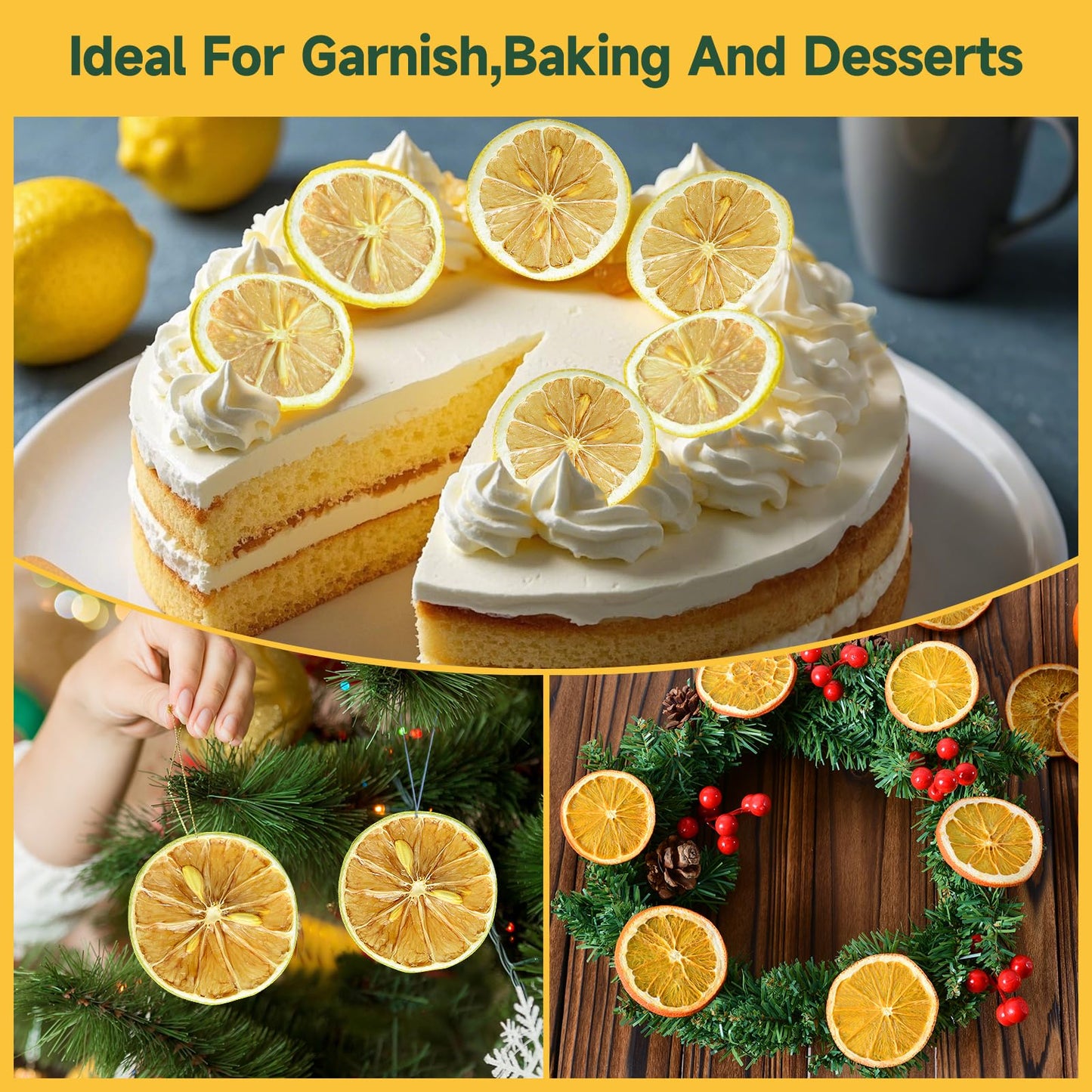 3-Pack Dehydrated ORANGE,LEMON & LIME,9oz total,Premium Craft Cocktail Garnish With10 Pcs Drink Umbrellas Picks And 1 Fruit Clips,for Tea, Beverages, and More Craft Cocktail Home Mixologist,Bartender Garnishes Dried Fruit